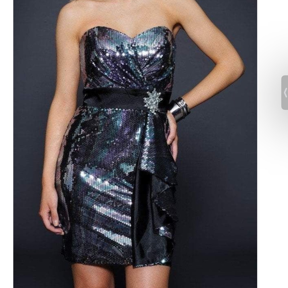 Lara Design 21609 size 2 Black/rainbow Short Dress